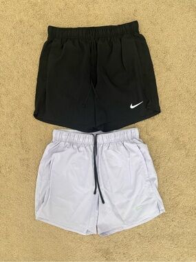Nike Men’s Challenger Dri-FIT Athletic Lined Shorts - Black Lavender Bundle